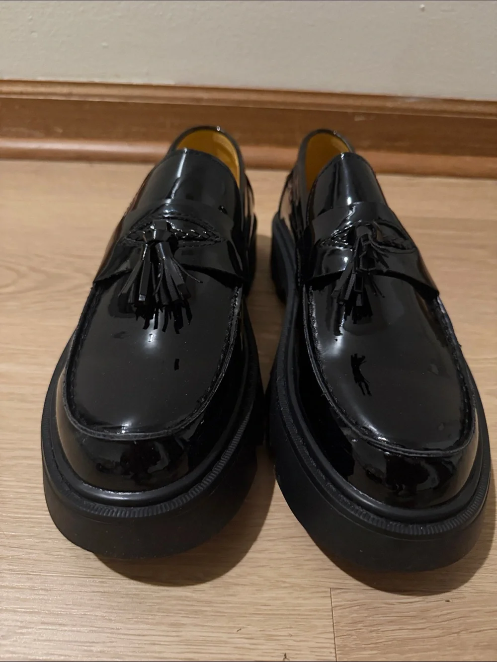 Black Patent Tassel Loafers